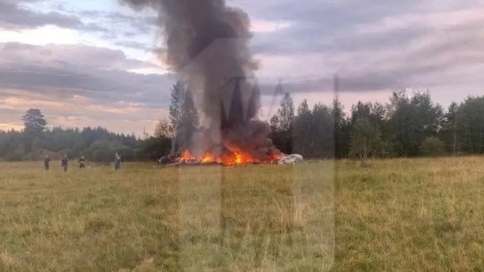 Yevgeny Prigozhin plane on fire - unverified